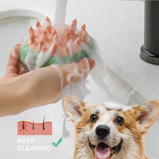 New 2 In 1 soft silicon pet bath brush