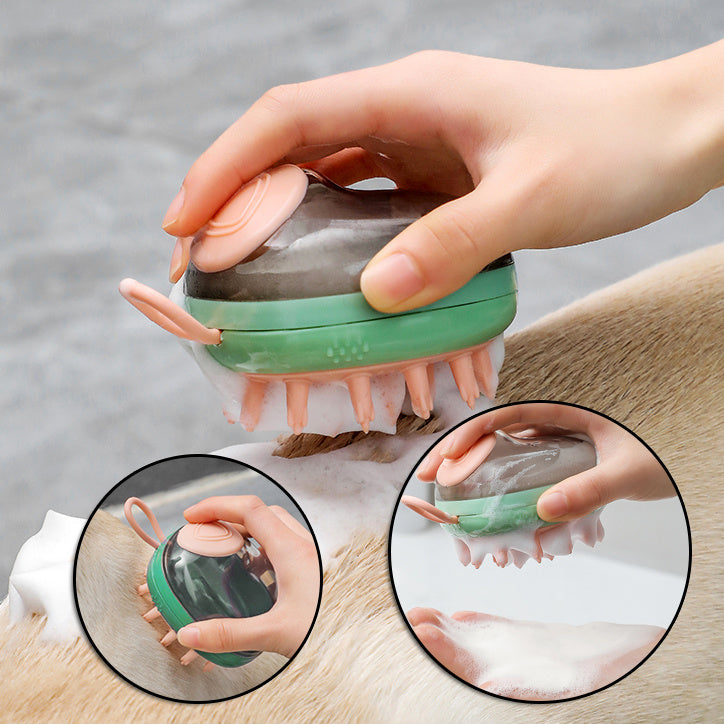 New 2 In 1 soft silicon pet bath brush