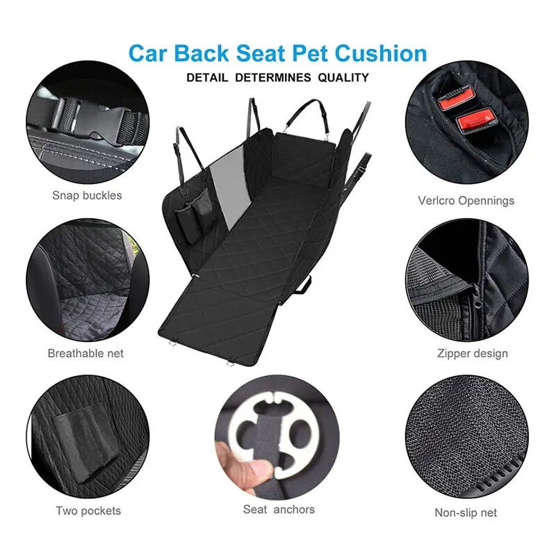 Double Zipper Pet Car Seat Pad